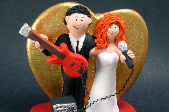 Guitar Player's Wedding Cake Topper
